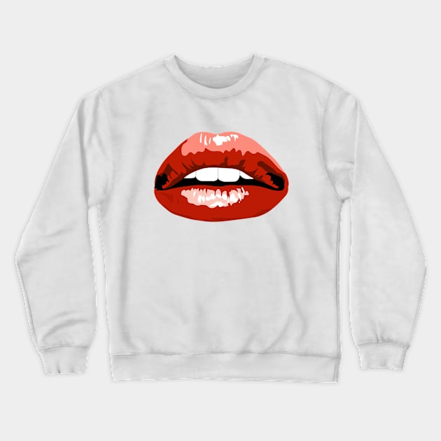 Sexy red Lips Crewneck Sweatshirt by ColorFlowCreations